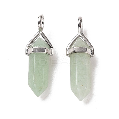 Natural Green Aventurine Pointed Pendants G-K329-37P-1