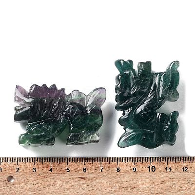 Natural Fluorite Carved Healing Dragon Figurines DJEW-F025-02F-1