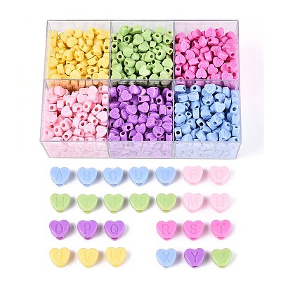 650-700G 6 Colors Opaque Acrylic Beads OACR-T029-81M-1