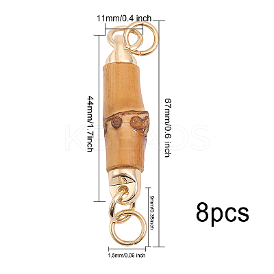 8Pcs Bamboo Connector Charms WOOD-CA0001-67-1