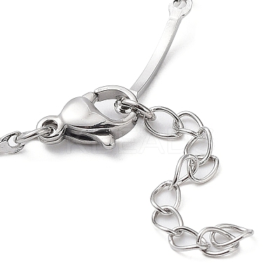 Non-Tarnish 304 Stainless Steel Curved Bar Link Chain Bracelets BJEW-K266-13P-1