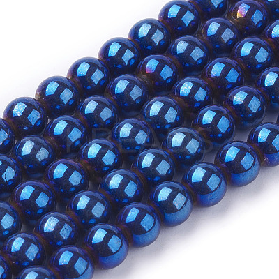 Non-Magnetic Synthetic Hematite Beads Strands X-G-C019-8mm-1