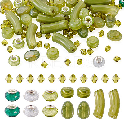 90Pcs 5 Styles Mixed Shapes Imitation Gemstone Acrylic Beads OACR-TA0004-68-1