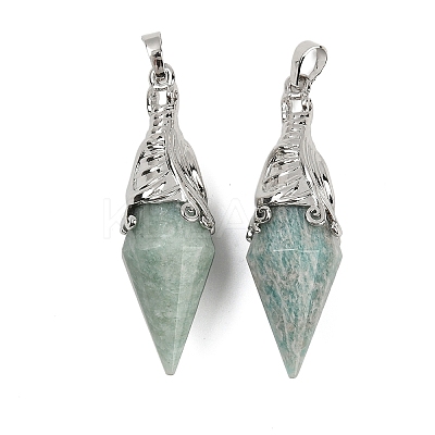 Natural Amazonite Faceted Bicone Big Pendants G-Z101-03P-07-1