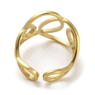 Golden 304 Stainless Steel Cuff Rings RJEW-C036-02B-G-1