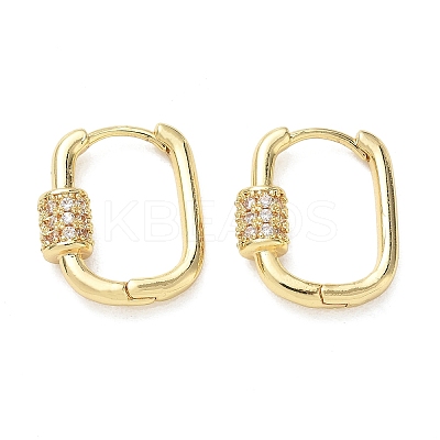 Brass Micro Pave Cubic Zirconia Hoop Earrings KK-CBA98BA-16G-1