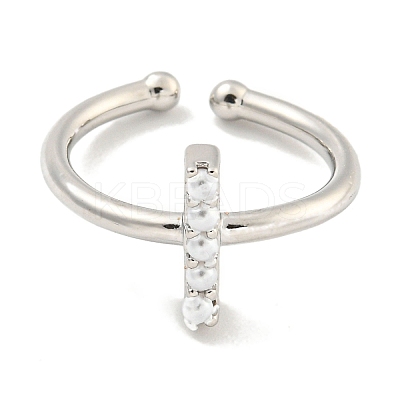 Rack Plating Brass Open Cuff Rings for Women RJEW-F162-01P-I-1
