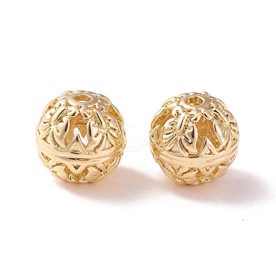 Brass Hollow Round Beads LS-KK-P226-03CG-1