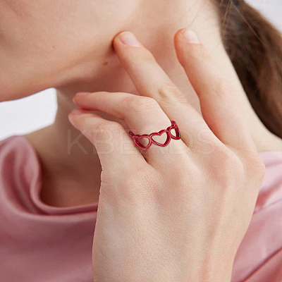 1Pc Hollow Out Heart Alloy Cuff Rings RJEW-LP0002-76-1