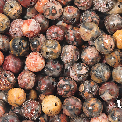 120Pcs Natural Leopard Skin Jasper Beads Strands G-PA0001-22A-1