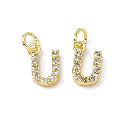 Real 18K Gold Plated Brass Micro Pave Clear Cubic Zirconia Charms KK-E068-VB452-U-1