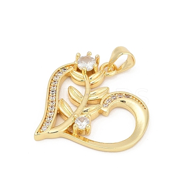 Brass Micro Pave Cubic Zirconia Pendants KK-D317-083G-1