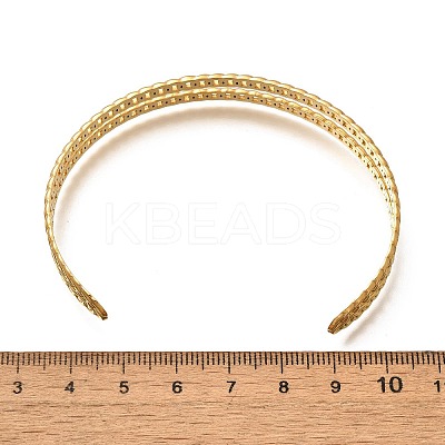 304 Stainless Steel Open Cuff Bangles for Women BJEW-Z083-02G-08-1