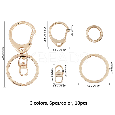 Alloy Keychain Clasp Findings KEYC-OC0001-002-1