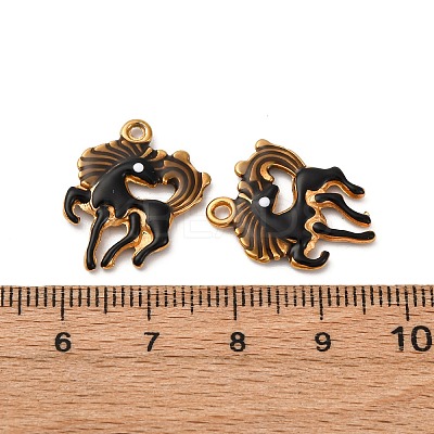 304 Stainless Steel Enamel Pendants STAS-Q363-13B-G-1