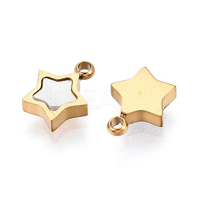 Natural White Shell Star Charms STAS-N115-43G-1
