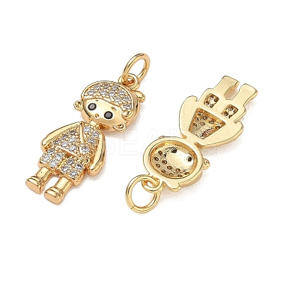 Brass Micro Pave Black Cubic Zirconia Pendants CU-CBA9AFC-01G-01-1