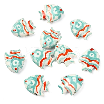 10Pcs Handmade Porcelain Beads PORC-YW0001-24B-1