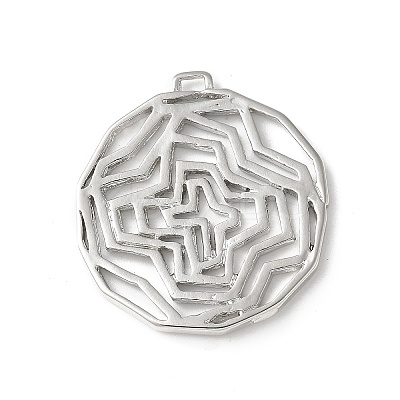 Brass Micro Pave Cubic Zirconia Pendants KK-P290-52P-02-1