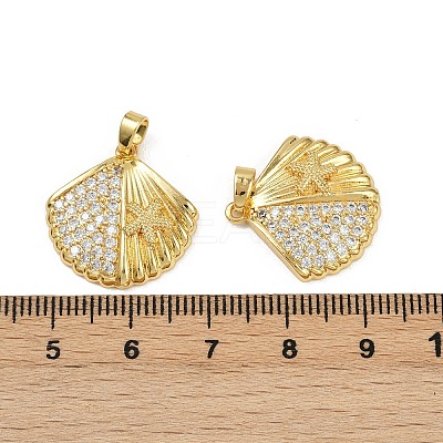 Brass Micro Pave Cubic Zirconia Pendants KK-C093-07G-1