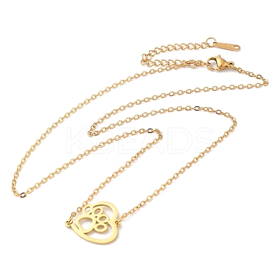304 Stainless Steel Pendant Necklaces with Cable Chains NJEW-P283-02G-1