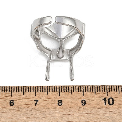 304 Stainless Steel Open Cuff Rings for Women RJEW-K303-07P-1