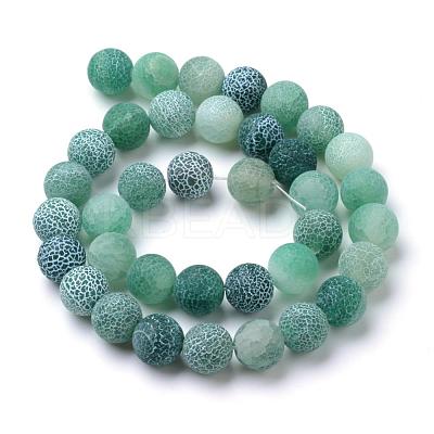 Natural & Dyed Crackle Agate Bead Strands G-T056-6mm-06-1