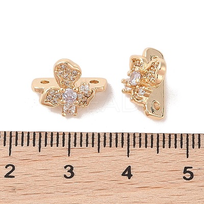 Brass Micro Pave Cubic Zirconia Slide Charms KK-B100-059G-01-1