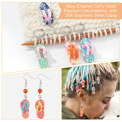 12Pcs 12 Colors Handmade Polymer Clay Sandy Beach Shoe Locking Stitch Marker HJEW-PH01561-1
