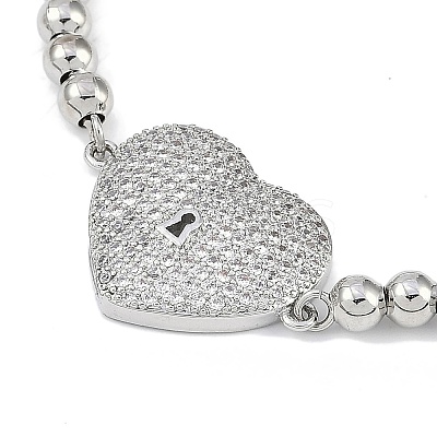 Rack Plating Brass Micro Pave Cubic Zirconia Silder Bracelets BJEW-P341-03P-1