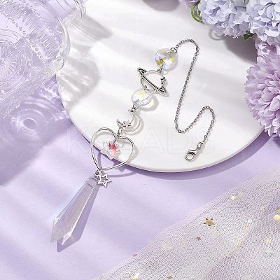 Alloy Planet Moon Hanging Ornaments HJEW-JM02622-1