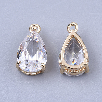 Transparent Glass Charms GLAA-T007-11G-1