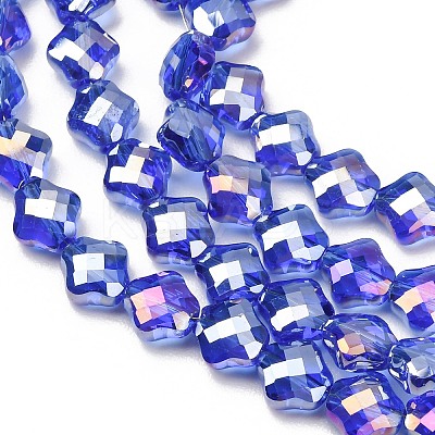 Electroplate Transparent Glass Beads Strands GL-CBA7A17-02A-10-1