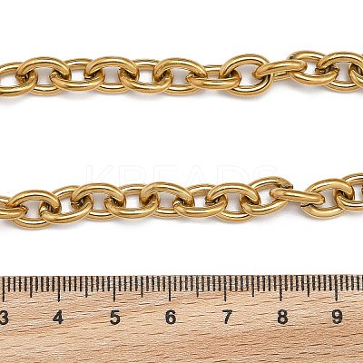 PVD Vacuum Plating 304 Stainless Steel Cable Chain Bracelets BJEW-G618-04G-1