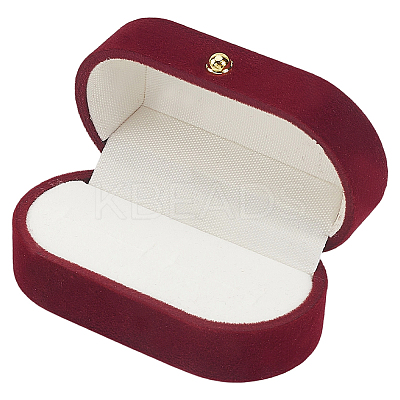 1Pc Rectangle Velvet Couple Rings Box CON-BBC0001-20A-1