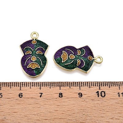 Carnival/Mardi Gras Theme Alloy Enamel & Glitter Powder Pendants ENAM-T020-53F-RS-1