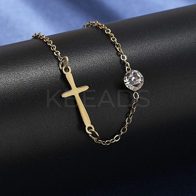 201 Stainless Steel Cable Chain Bracelets BJEW-H205-01E-G-1
