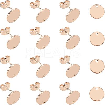 PVD Vacuum Plating 304 Stainless Steel Stud Earring Findings STAS-UN0016-05B-RG-1