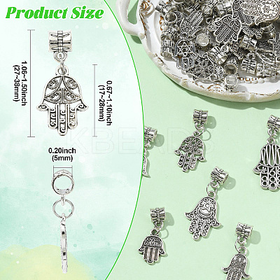 60Pcs 10 Colors Alloy European Dangle Charms PALLOY-CJ00187-1