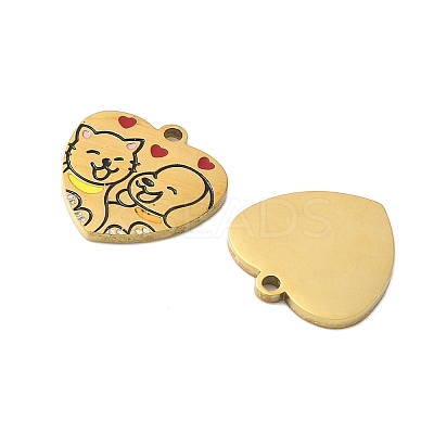 304 Stainless Steel Enamel Pendants STAS-G360-02G-1