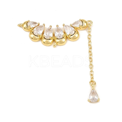 Brass Micro Pave Clear Cubic Zirconia Chandelier Component Links CU-CBAA571-10G-1
