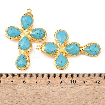 Dyed Synthetic Turquoise Big Pendants KK-H516-20G-1