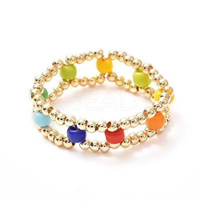 Glass Seed Beads Rings for Teen Girl Women X1-RJEW-TA00009-1