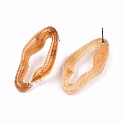 Transparent Resin Stud Earrings EJEW-T012-05-B01-1