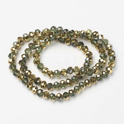 Electroplate Transparent Glass Beads Strands EGLA-A034-T6mm-O09-1