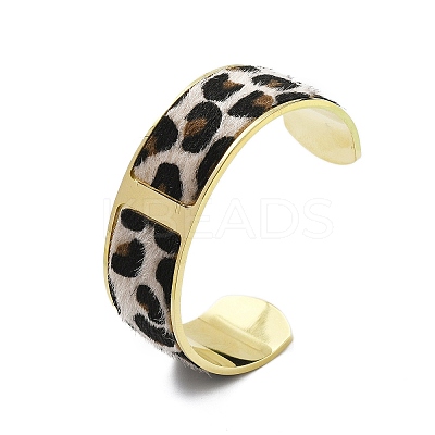 304 Stainless Steel Open Cuff Bangles for Women BJEW-K237-14G-1