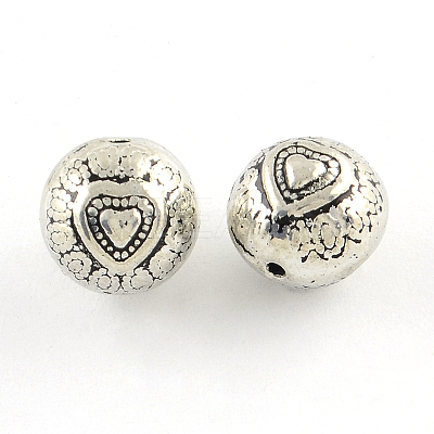 Round Tibetan Style Alloy Beads LS-TIBEB-Q060-097-FF-1