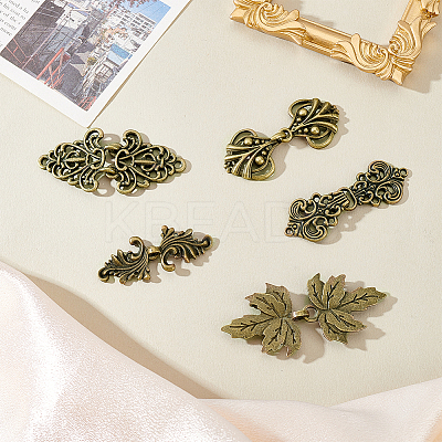 5 Bags 5 Styles Zinc Alloy Hook Button FIND-PH0027-46-1