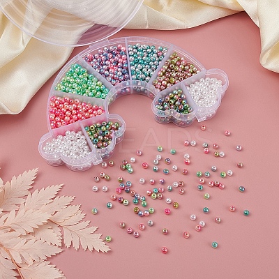 7 Style ABS Plastic Imitation Pearl Beads OACR-YW0001-21-1