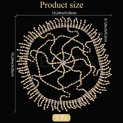 Alloy Rhinestone Mesh Headbands OHAR-WH20007-05G-01-1